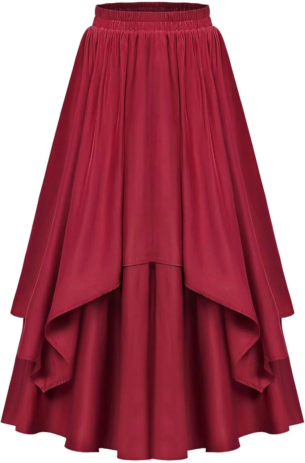 HGps8w Renaissance High Low Skirt for Women Medieval Costume Vintage Gothic Steampunk Victorian Maxi Skirt