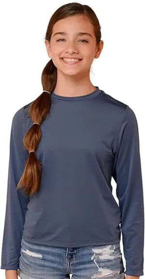 INGEAR Girls Long Sleeve Rash Guard Swim Shirt Outdoor Sports Shirt Lightweight Athletic Tee Protective Quick Dry