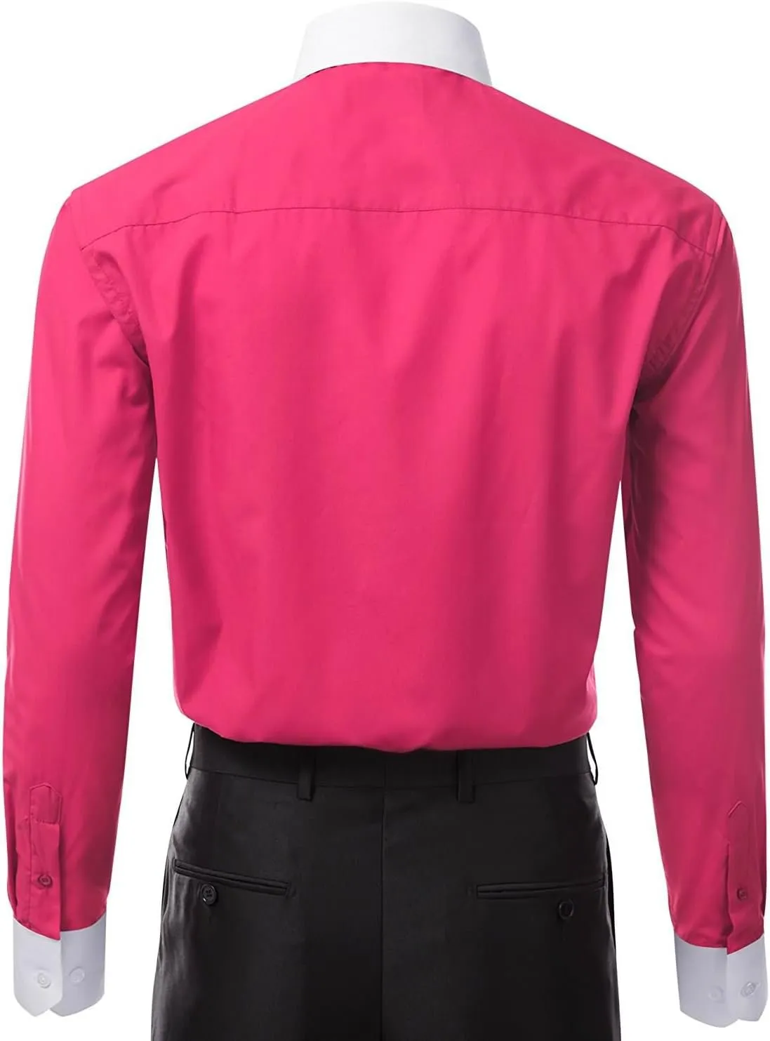Italy Men's Long Sleeve Two Tone Premium Dress Shirt