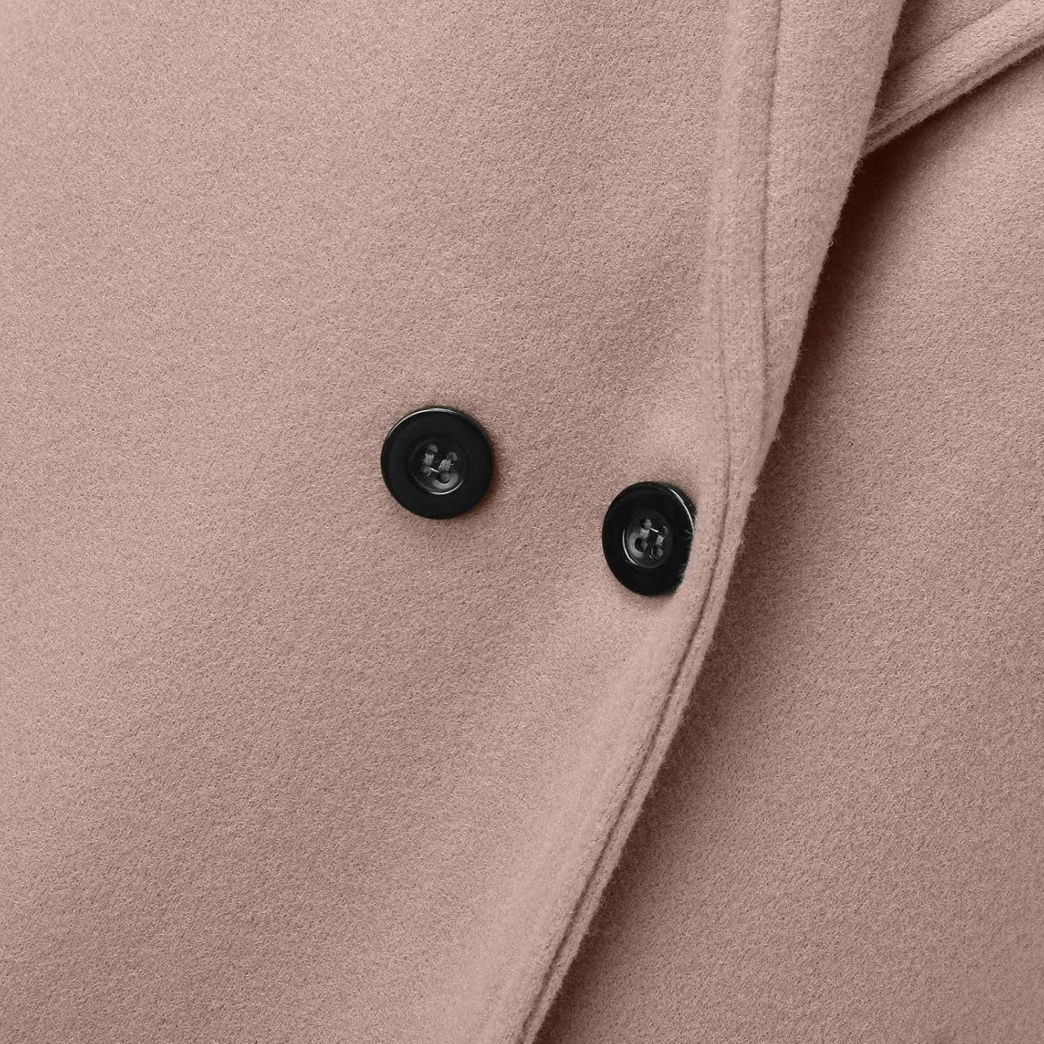 JEGULV Women Elegant Long Trench Coats Lightweight Open Front Solid Color Outwear Jackets Notched Lapel Collar Wool Pea Coats