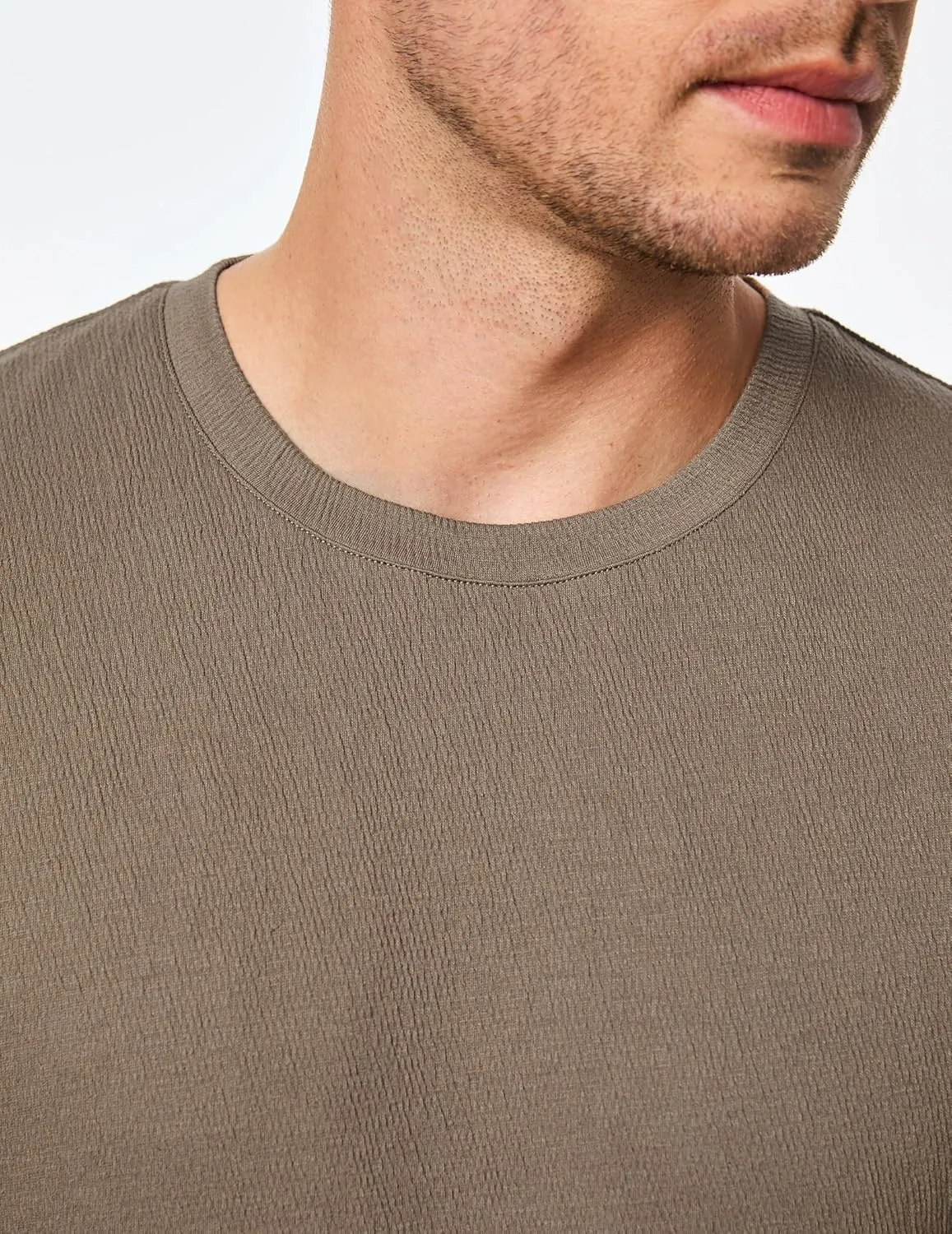 JMIERR Mens T-Shirt Short Sleeve Muscle Textured Knit Crewneck Slim T Shirt Gym Workout Athletic Tee Shirts