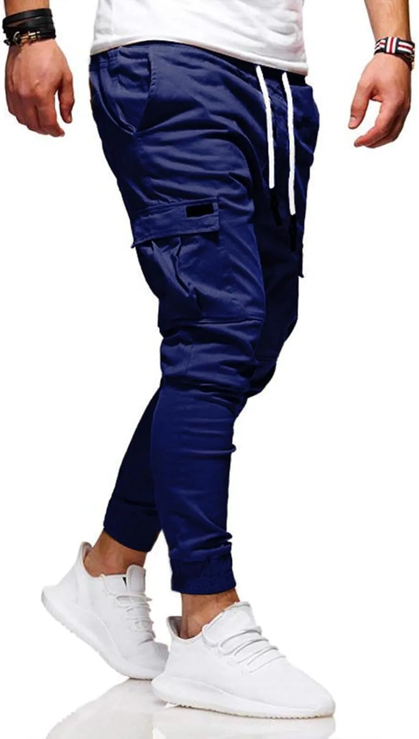 Jogging Pants Men Sport Running Cargo Pant Work Casual Trousers Slim Fit Lightweight Sweatpants Fall Winter Spring