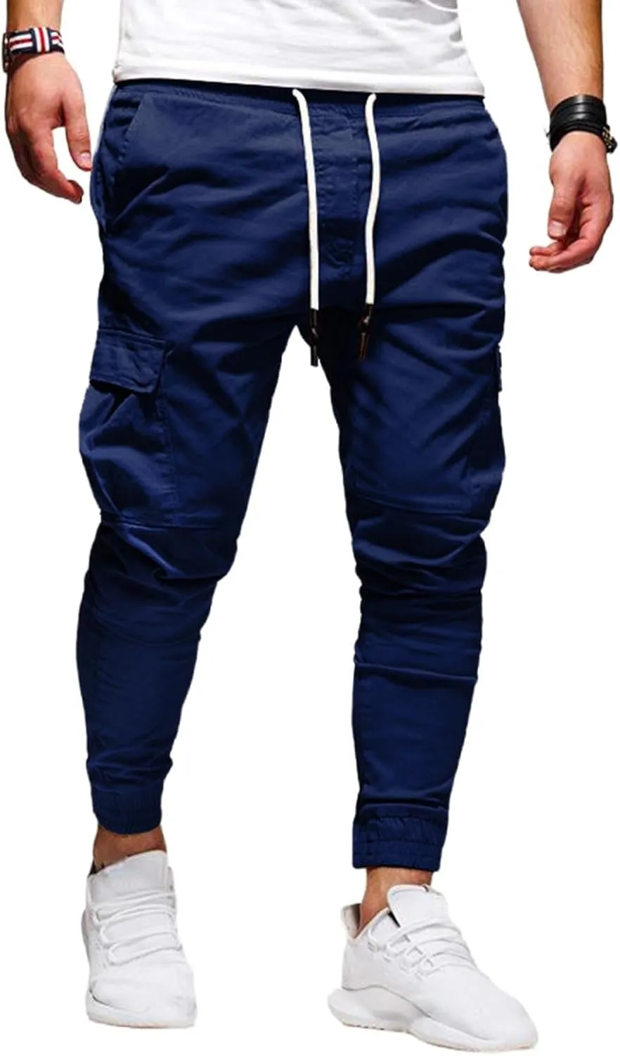 Jogging Pants Men Sport Running Cargo Pant Work Casual Trousers Slim Fit Lightweight Sweatpants Fall Winter Spring