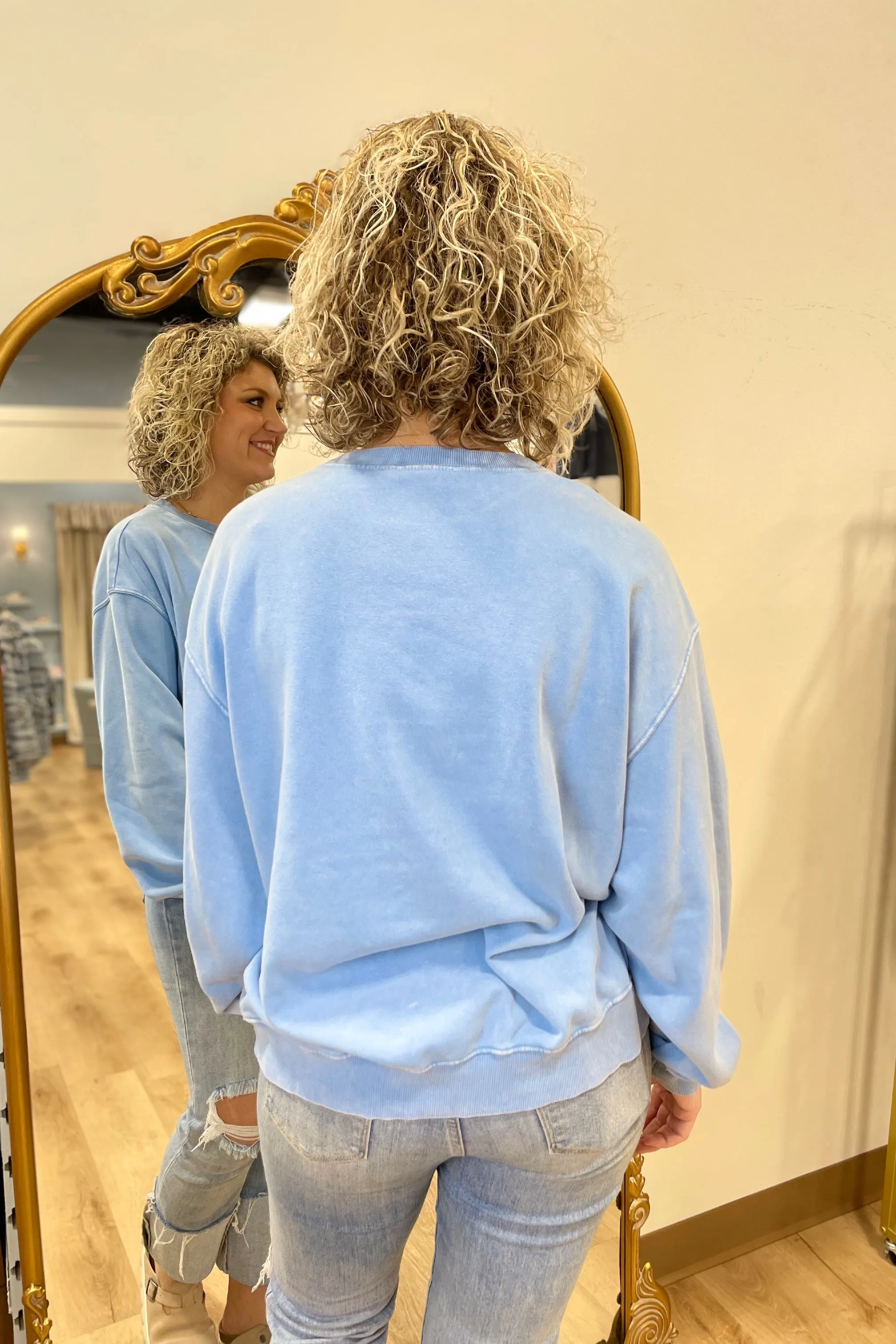 Keep Me Cozy Sweatshirt Blue