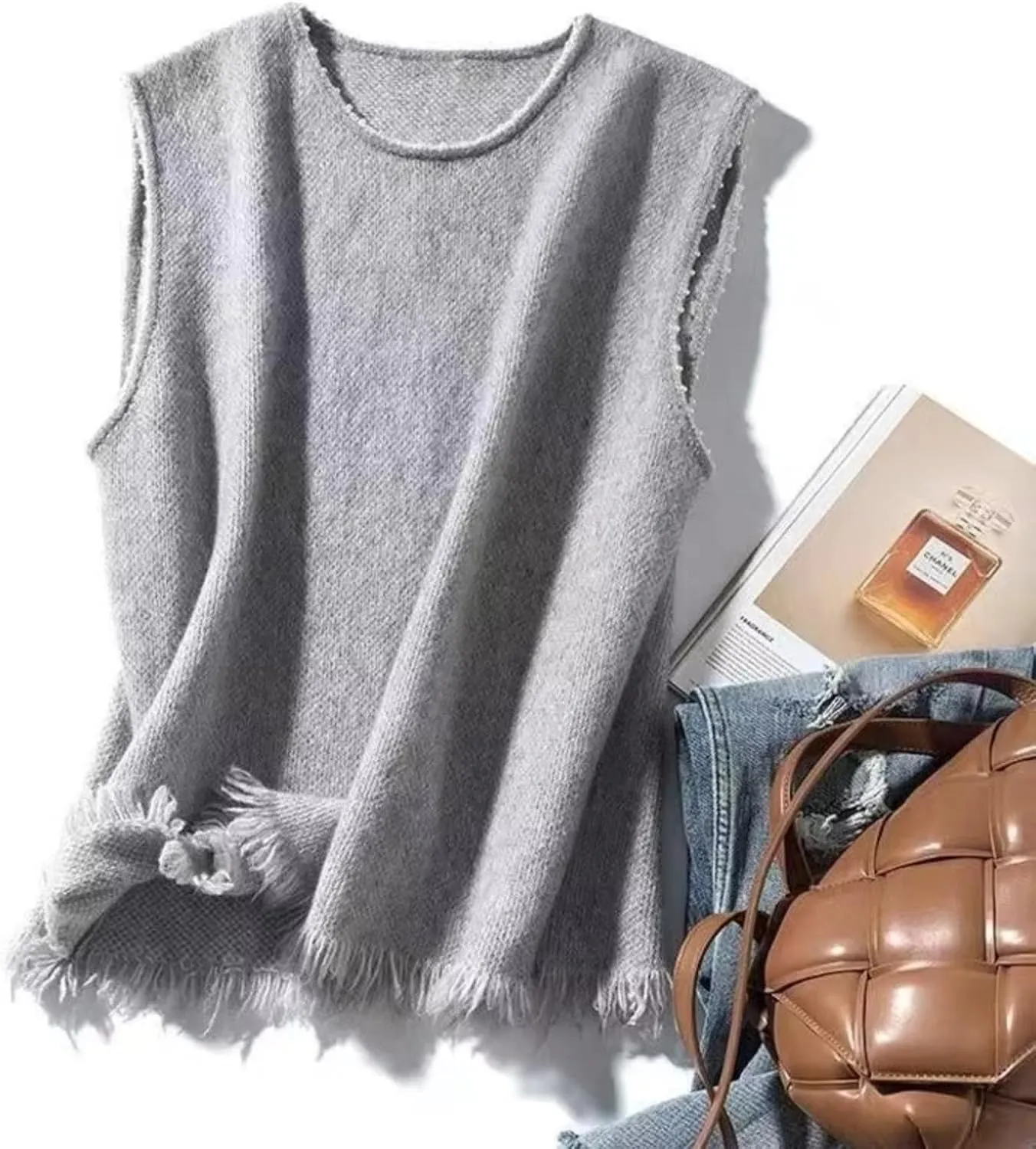 Knit Sweater Vest Women Pullover Vest Winter Autumn Loose Wool Top