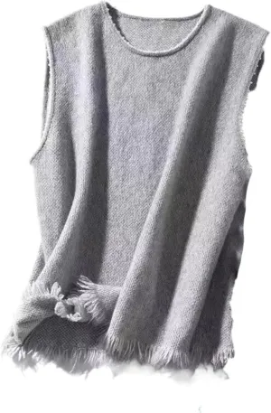 Knit Sweater Vest Women Pullover Vest Winter Autumn Loose Wool Top
