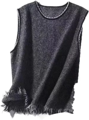 Knit Sweater Vest Women Pullover Vest Winter Autumn Loose Wool Top