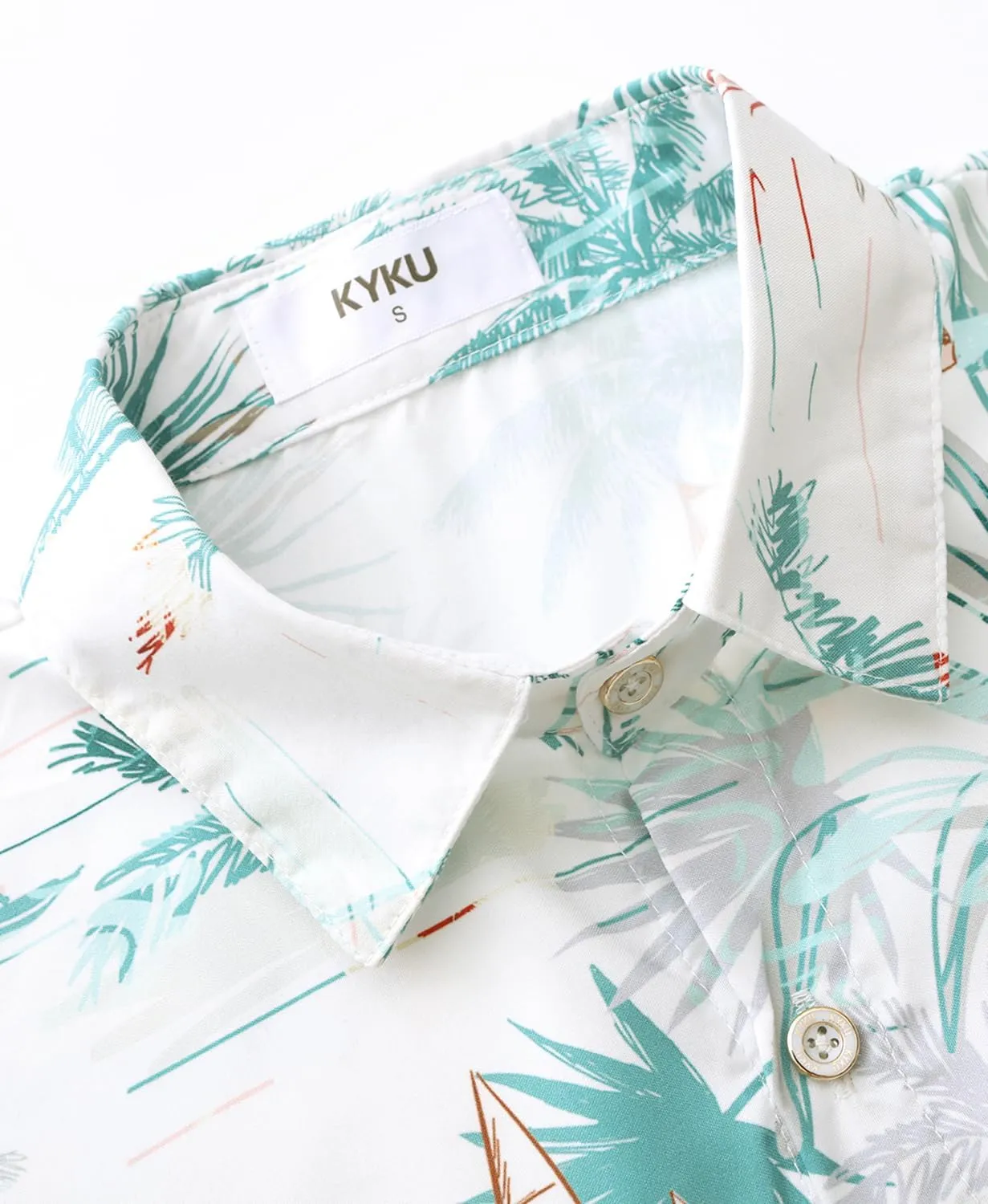 KYKU Hawaiian Shirt for Men: Beach Vacation Summer Short Sleeve Button Down Mens Shirts Casual Stylish