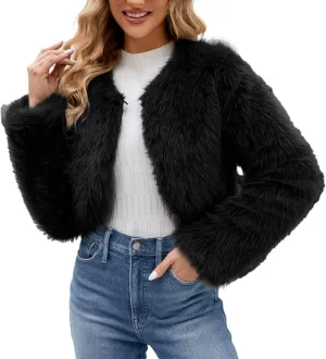 LCMTWX Faux Fur Coat Women Fashion Faux Superficial Knowledge Long Sleeve Fleece Shaggy Lightweight Fall Faux Fur Ken Fur