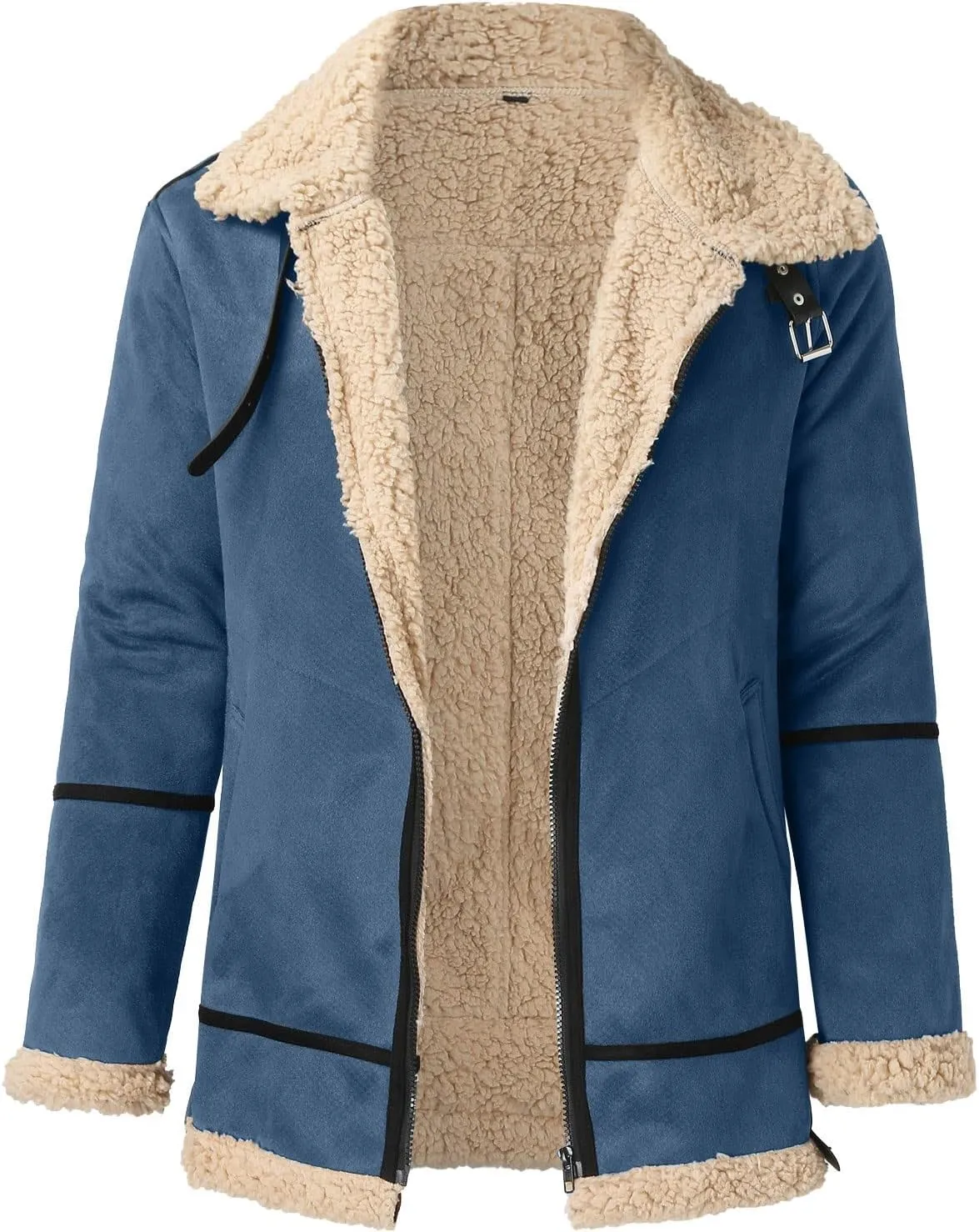 LCMTWX Men's Thick Thermal Winter Jacket Stand Collar Knitted Splice Sweater Coat Casual Cardigan Stylish Mens Puffer