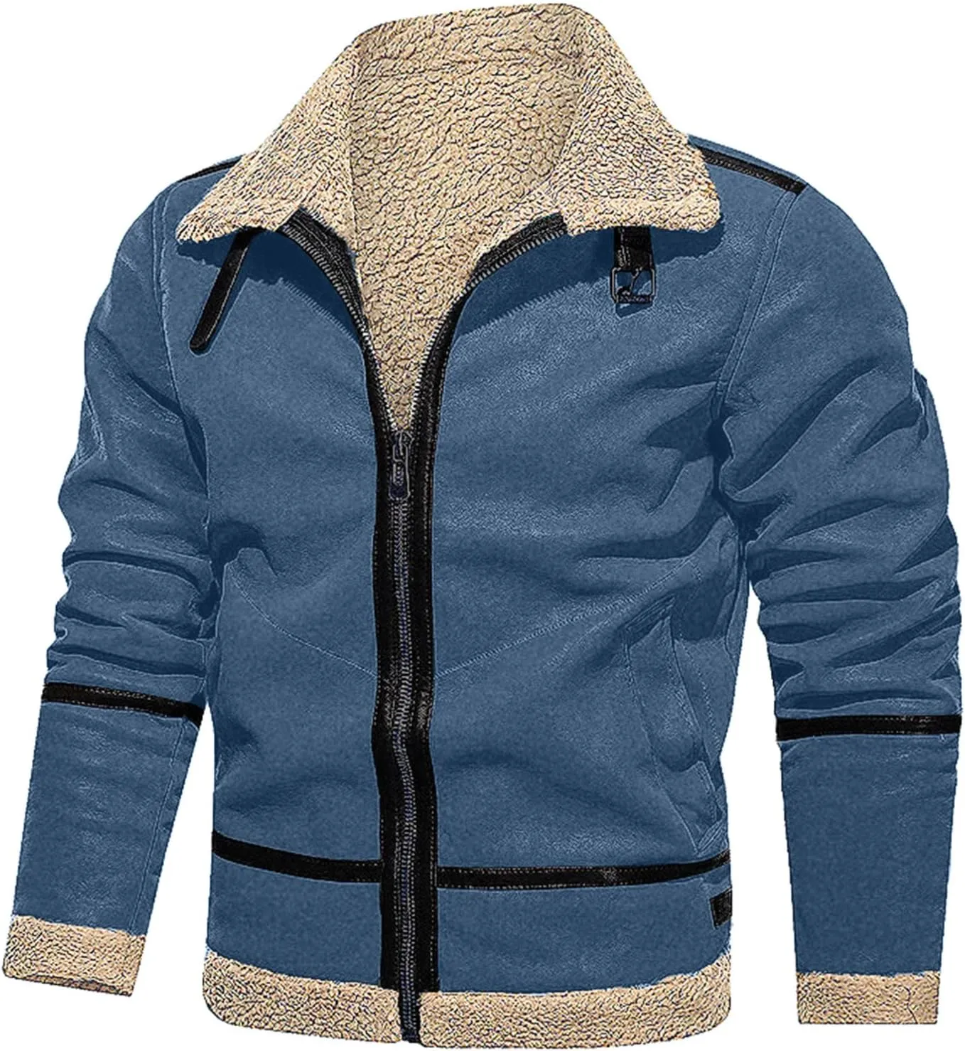 LCMTWX Men's Thick Thermal Winter Jacket Stand Collar Knitted Splice Sweater Coat Casual Cardigan Stylish Mens Puffer