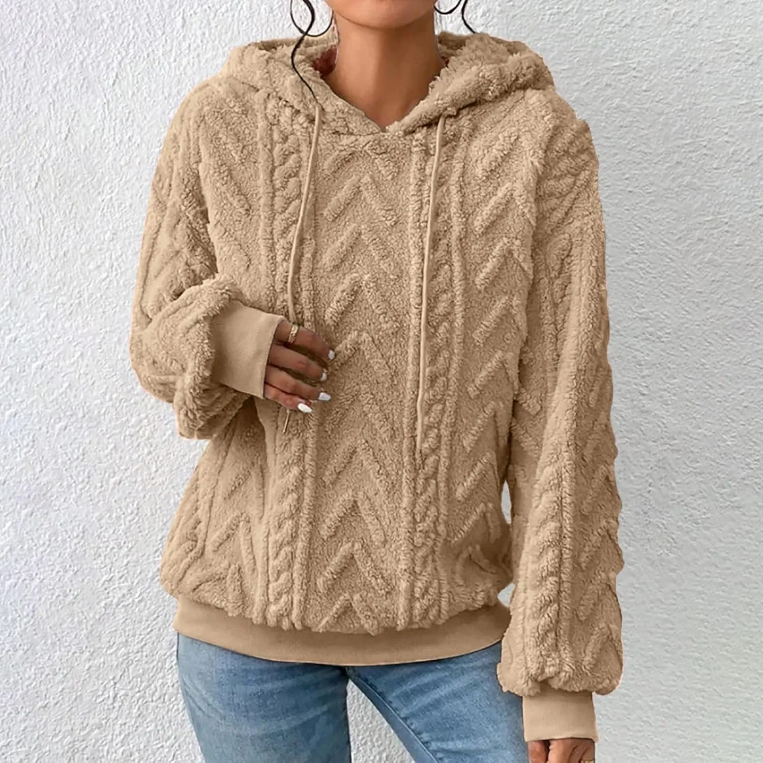 LCMTWX Winter Coats for Women Women's New Solid Hooded Thickened Jacquard Long Sleeve Color Block Patchwork Cardigan Winter