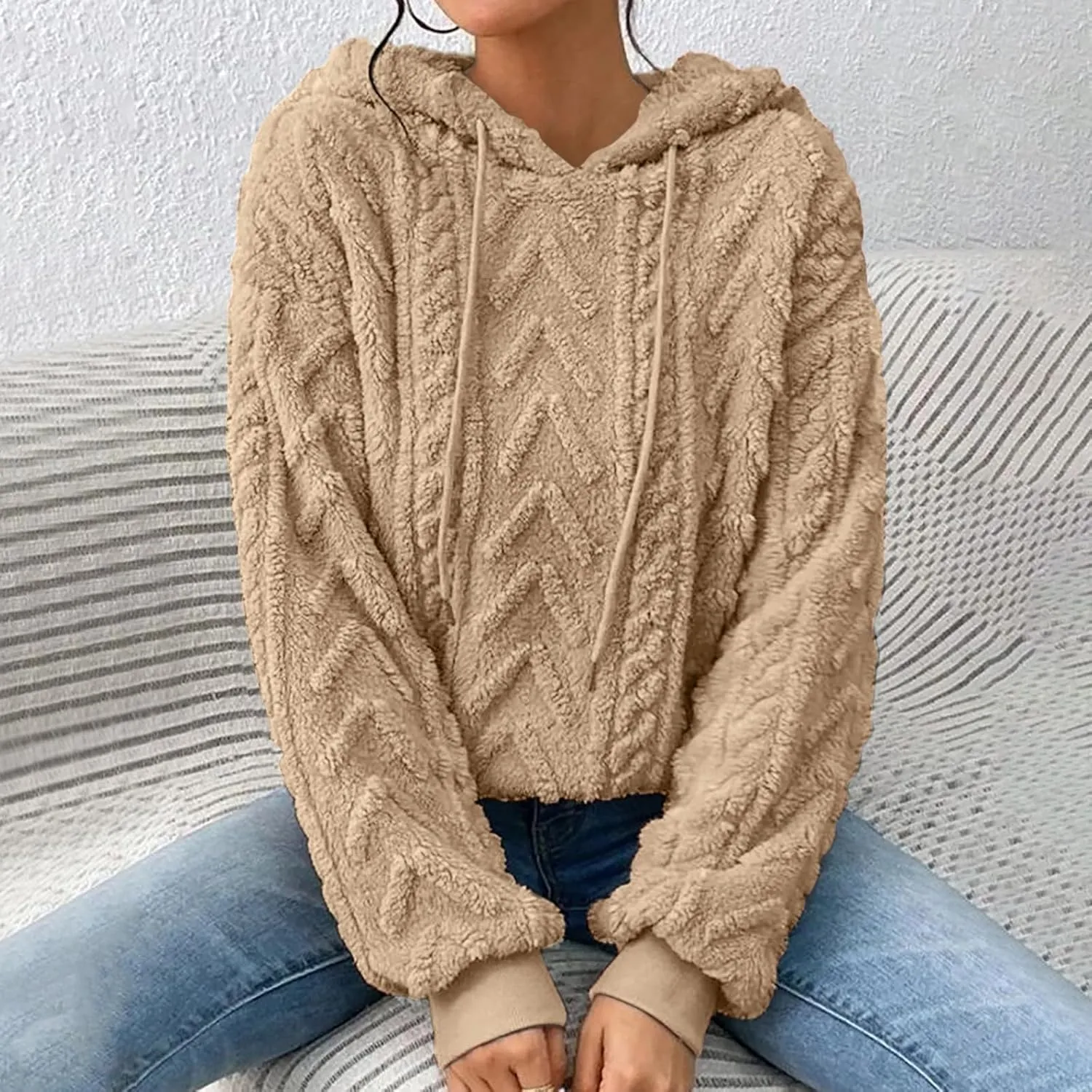 LCMTWX Winter Coats for Women Women's New Solid Hooded Thickened Jacquard Long Sleeve Color Block Patchwork Cardigan Winter