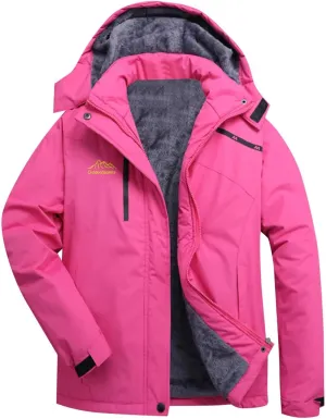 LCMTWX Women Oversized Fleece Lined Raincoat Windproof Outdoor Coat Plus Women's Coat Outdoor Mountain Jackets Rain Jacket