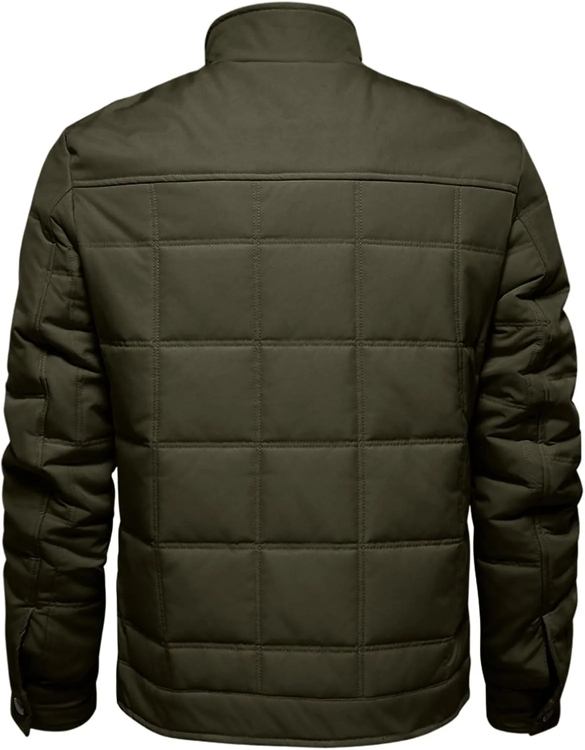 lcziwo men's quilted jackets Sherpa Stand Collar Full Zip Warm Cargo Pockets Work Trucker padded Cotton winter Coat