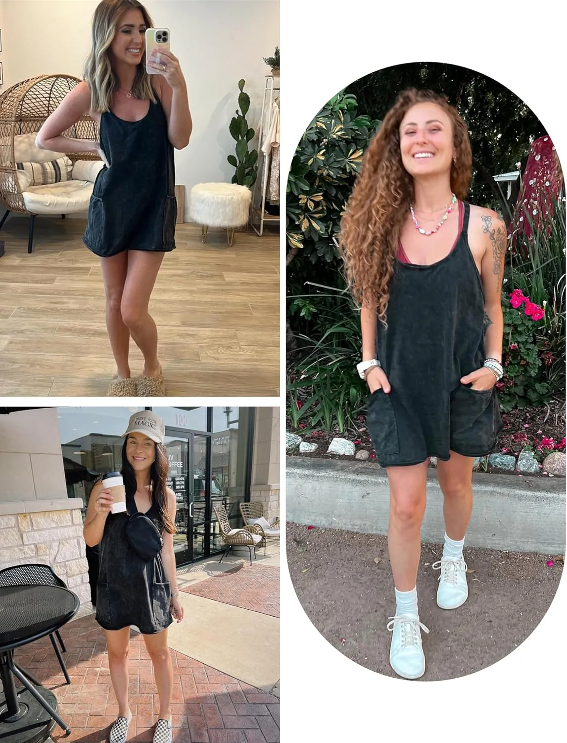 Lianlive Women Athletic Mini Dresses Built-in Shorts Set Summer Sleeveless Sundress Hot Shot Mini Dress