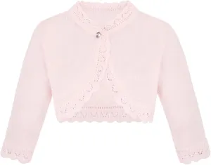 Lilax Little Girls' Knit Long Sleeve Button Closure Bolero Cardigan Shrug