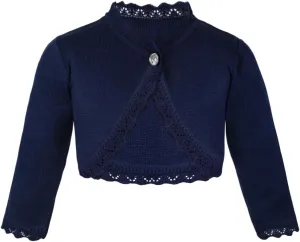 Lilax Little Girls' Knit Long Sleeve Button Closure Bolero Cardigan Shrug