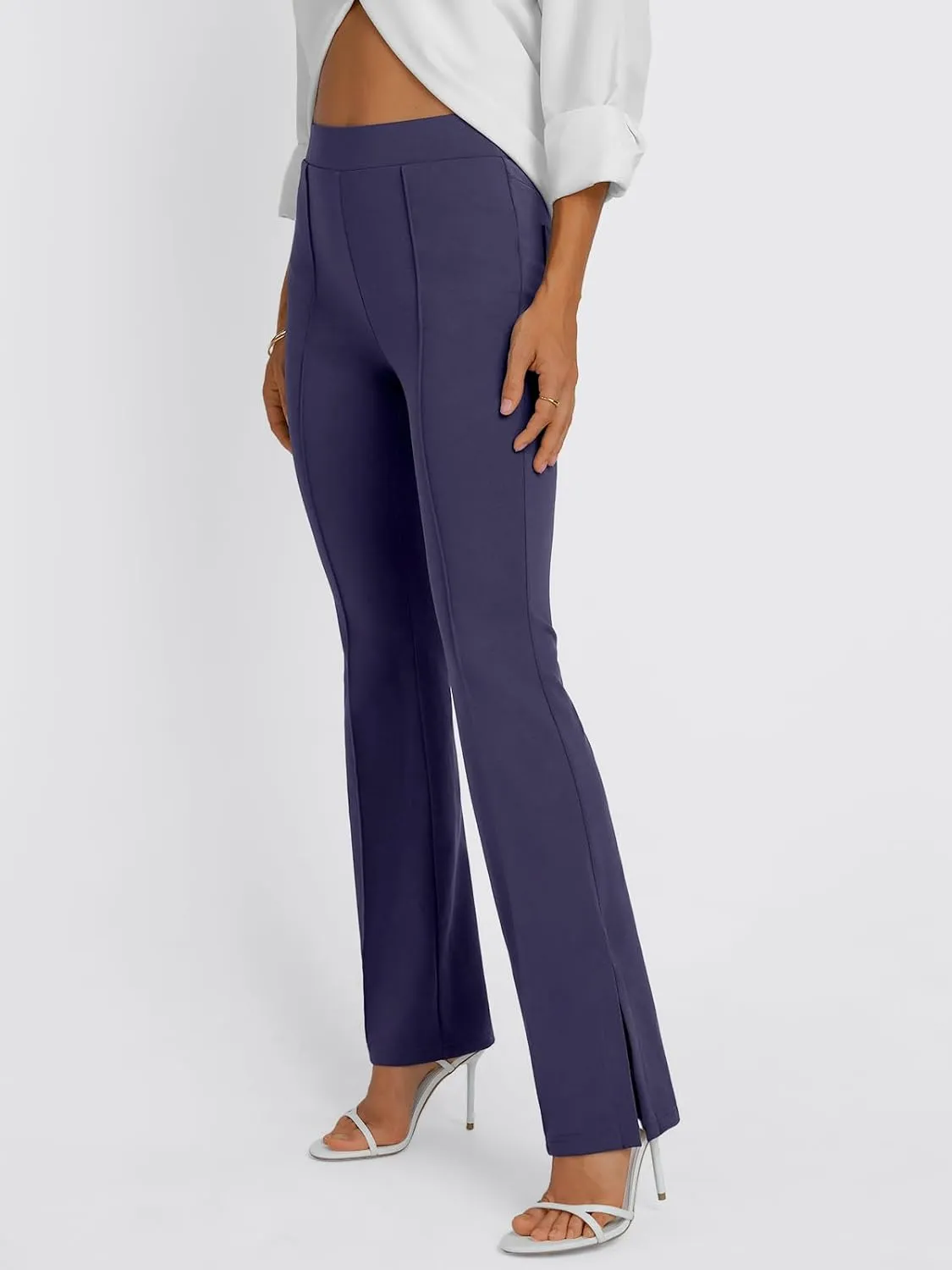 LILLUSORY Womens High Waisted Work Pants Business Casual Yoga Flare Leggings Stretchy Slacks