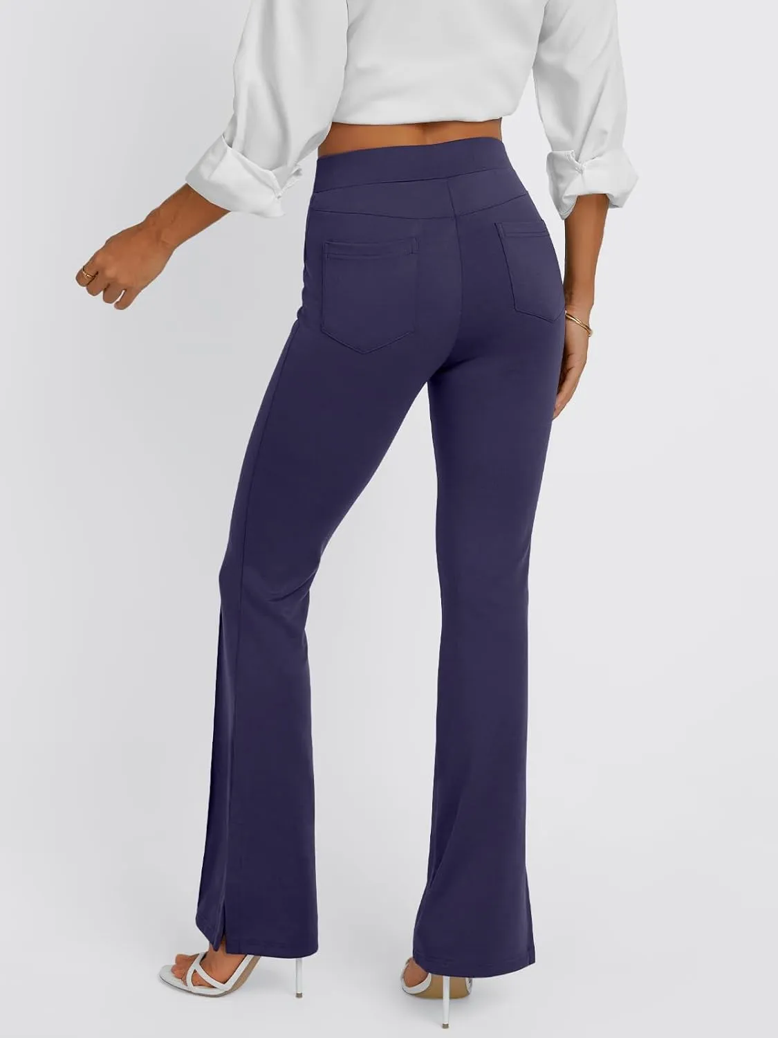 LILLUSORY Womens High Waisted Work Pants Business Casual Yoga Flare Leggings Stretchy Slacks