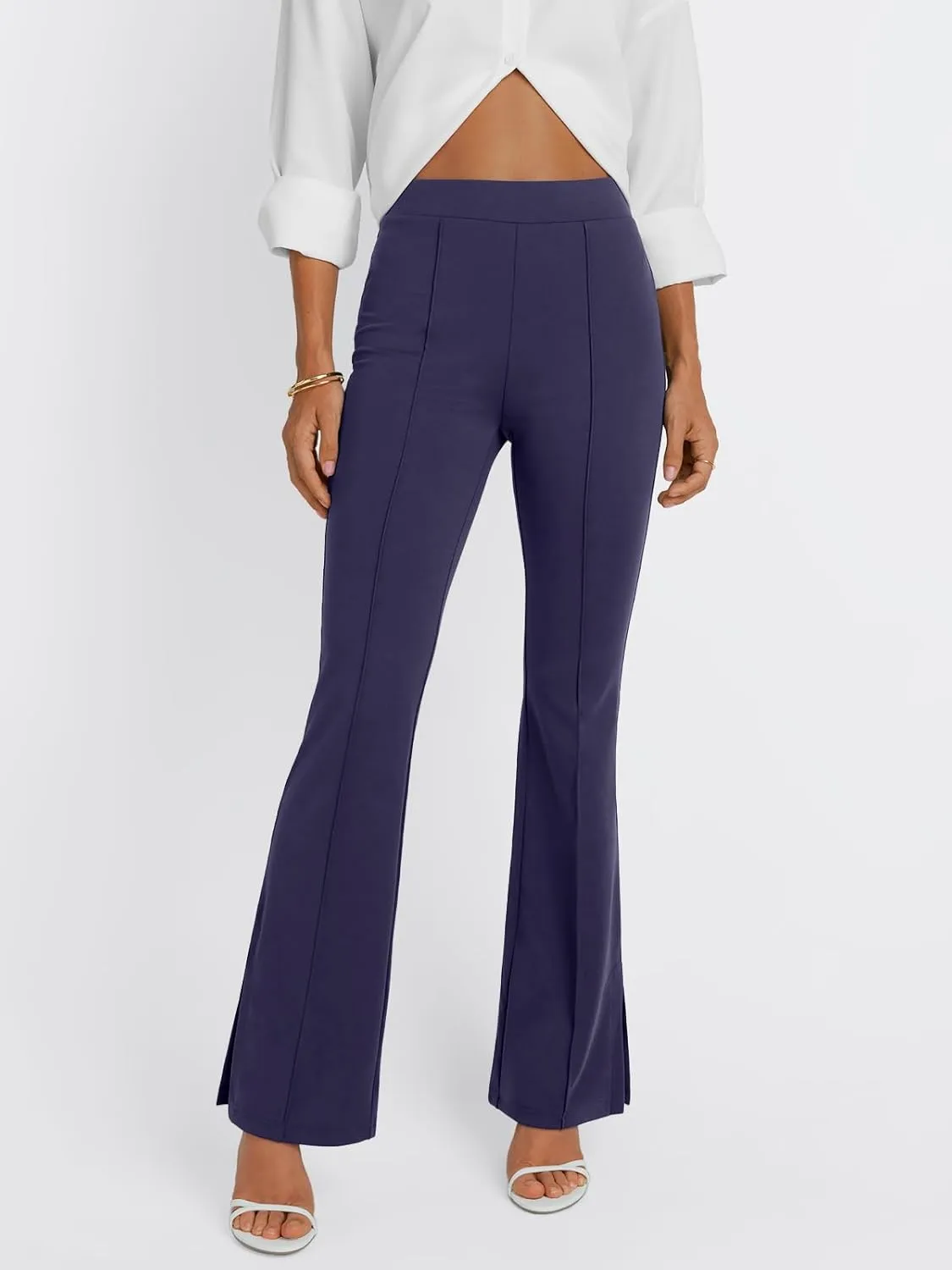 LILLUSORY Womens High Waisted Work Pants Business Casual Yoga Flare Leggings Stretchy Slacks