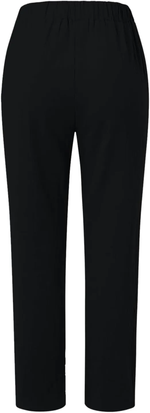 Linen Pants Women Lightweight High Waist Palazzo Trousers with Pockets Casual Solid Going Out Travel Beach Clothes