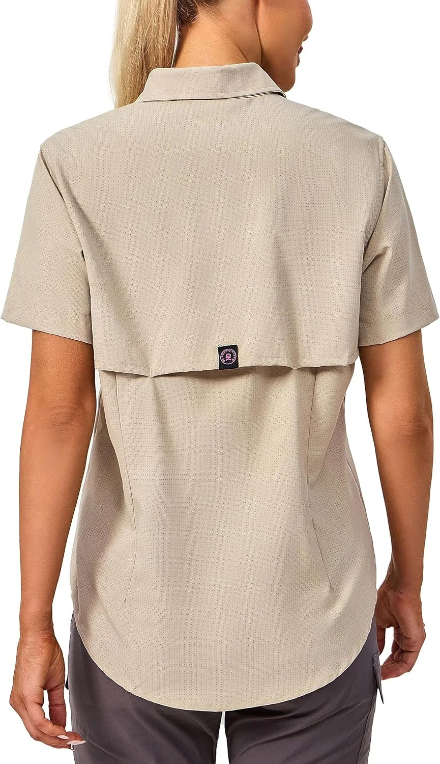 Little Donkey Andy Women's Lightweight UPF 50  Short Sleeve Shirt, Breathable Fishing Hiking Shirt, Air-Holes Tech