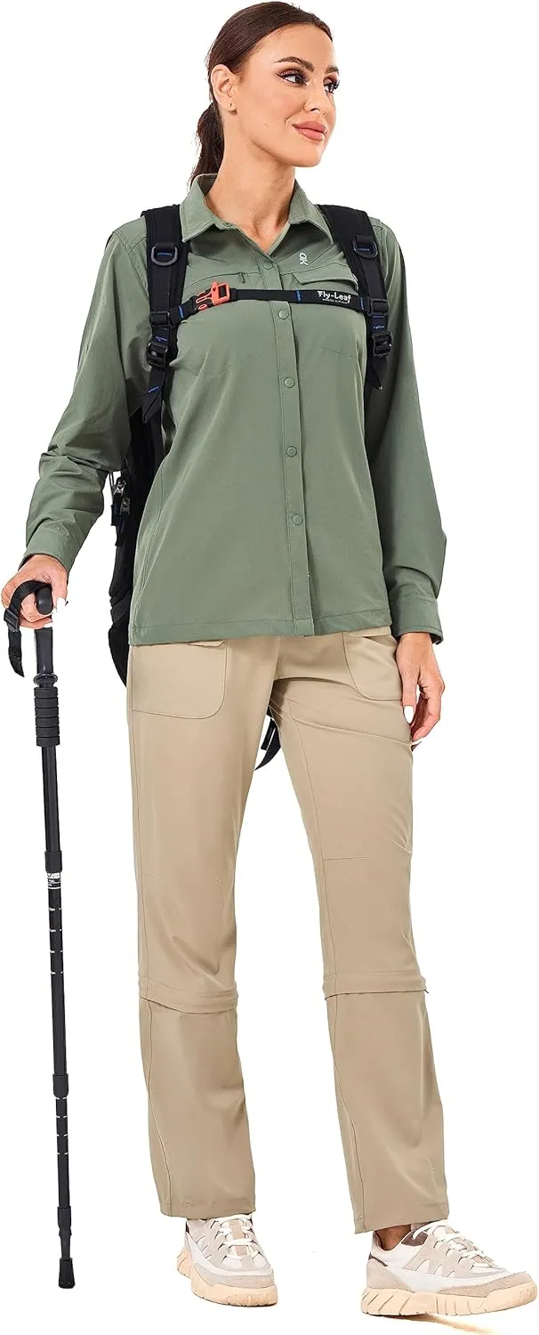 Little Donkey Andy Women's Long Sleeve Travel Shirt, UPF 50  Safari Shirt, Outdoor Cool Quick Dry Hiking Shirts