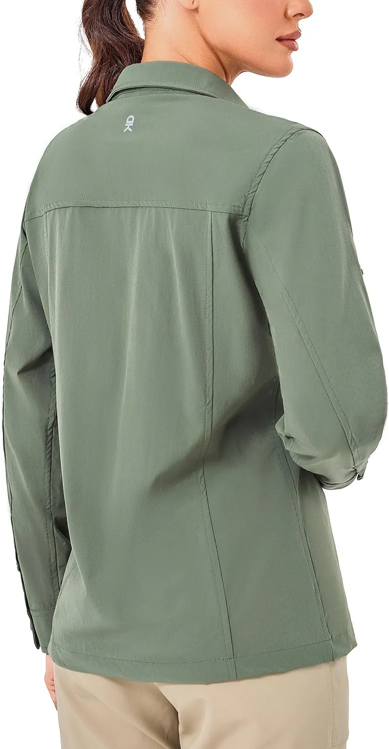 Little Donkey Andy Women's Long Sleeve Travel Shirt, UPF 50  Safari Shirt, Outdoor Cool Quick Dry Hiking Shirts