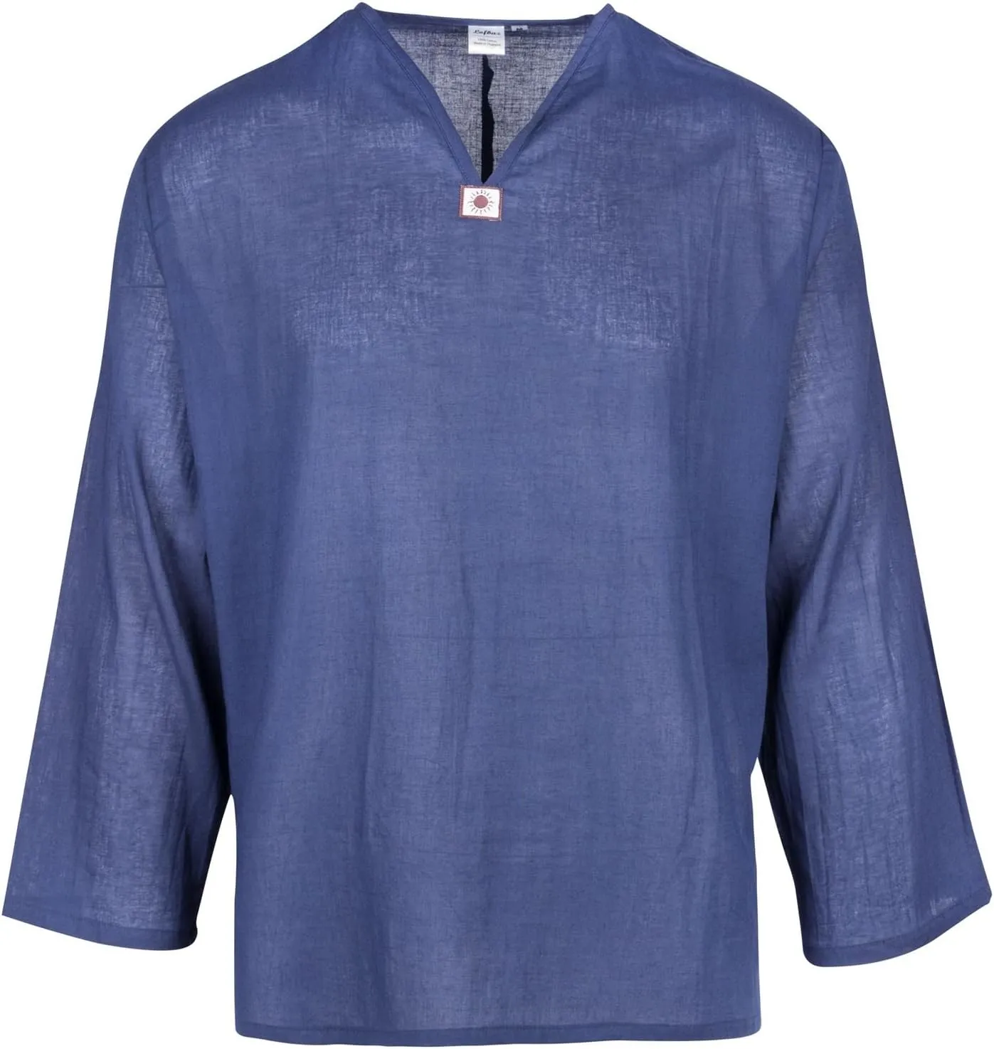 LOFBAZ Men's T-Shirt 100% Cotton Beach Hippie Shirt V-Neck Yoga Tunic Top