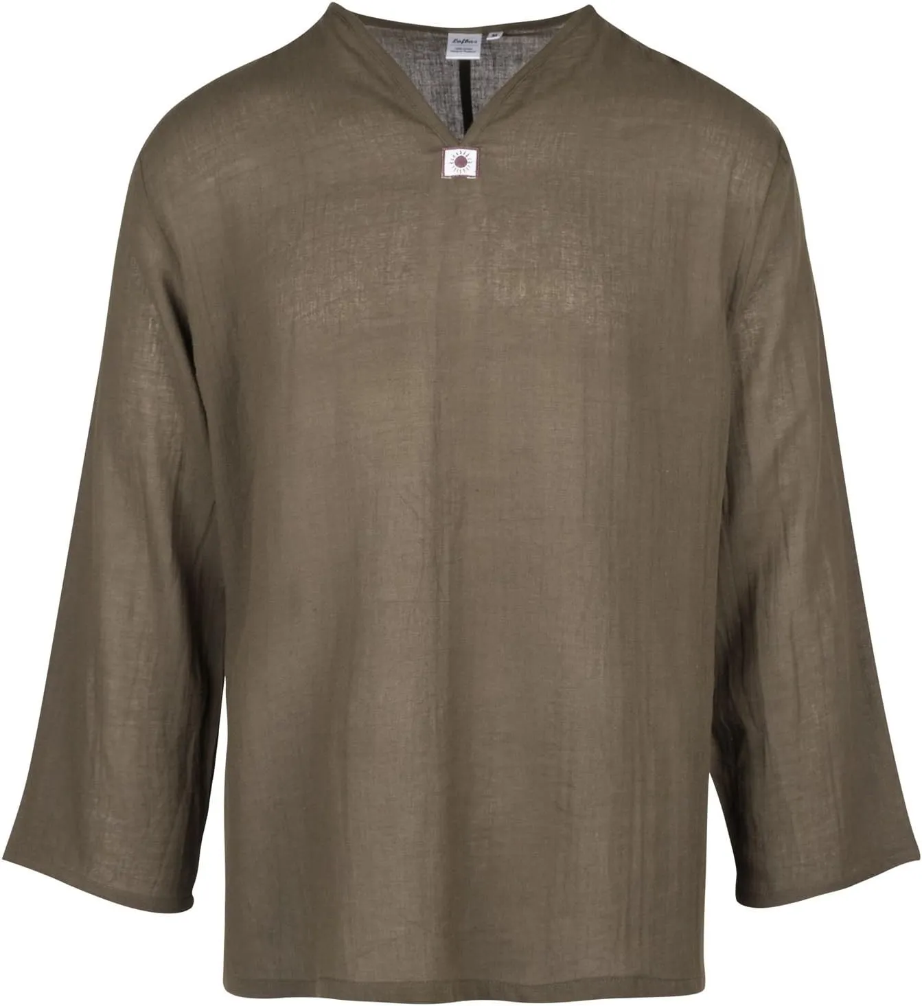 LOFBAZ Men's T-Shirt 100% Cotton Beach Hippie Shirt V-Neck Yoga Tunic Top