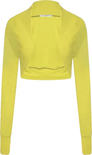 Loxdonz Girls Long Sleeve Bolero Cardigan Shrug Kids Open Front Bolero Shrugs Crop Top