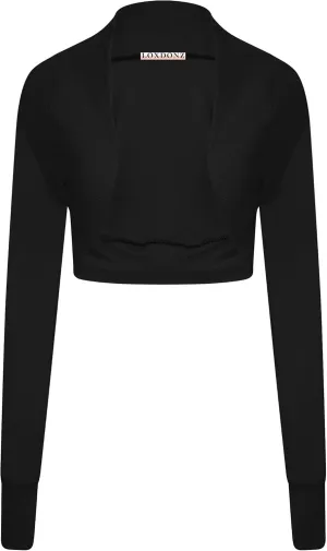 Loxdonz Girls Long Sleeve Bolero Cardigan Shrug Kids Open Front Bolero Shrugs Crop Top