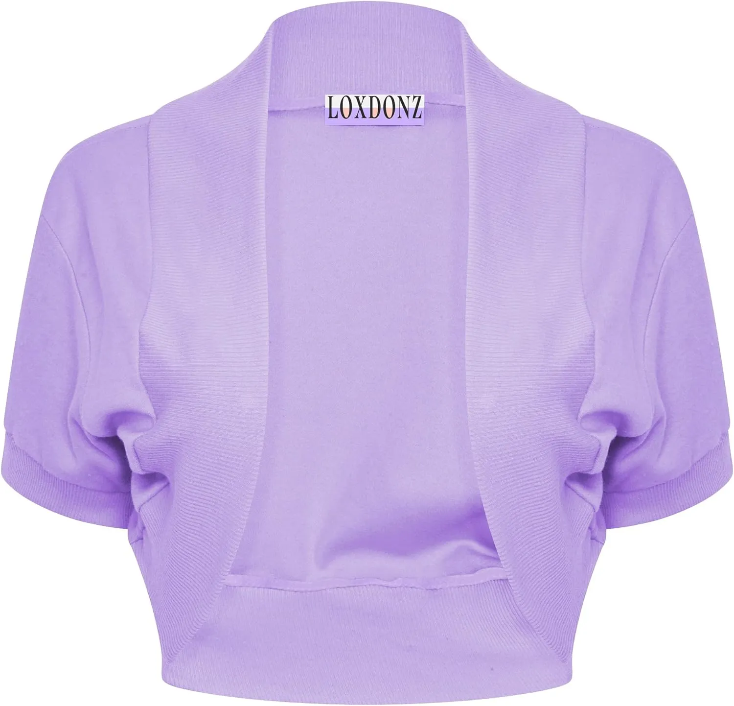 Loxdonz Girl's Short Sleeve Shrug Childrens Kids Cotton Cardigan Bolero Shrug Jacket