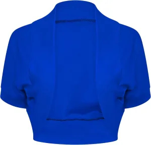 Loxdonz Girl's Short Sleeve Shrug Childrens Kids Cotton Cardigan Bolero Shrug Jacket