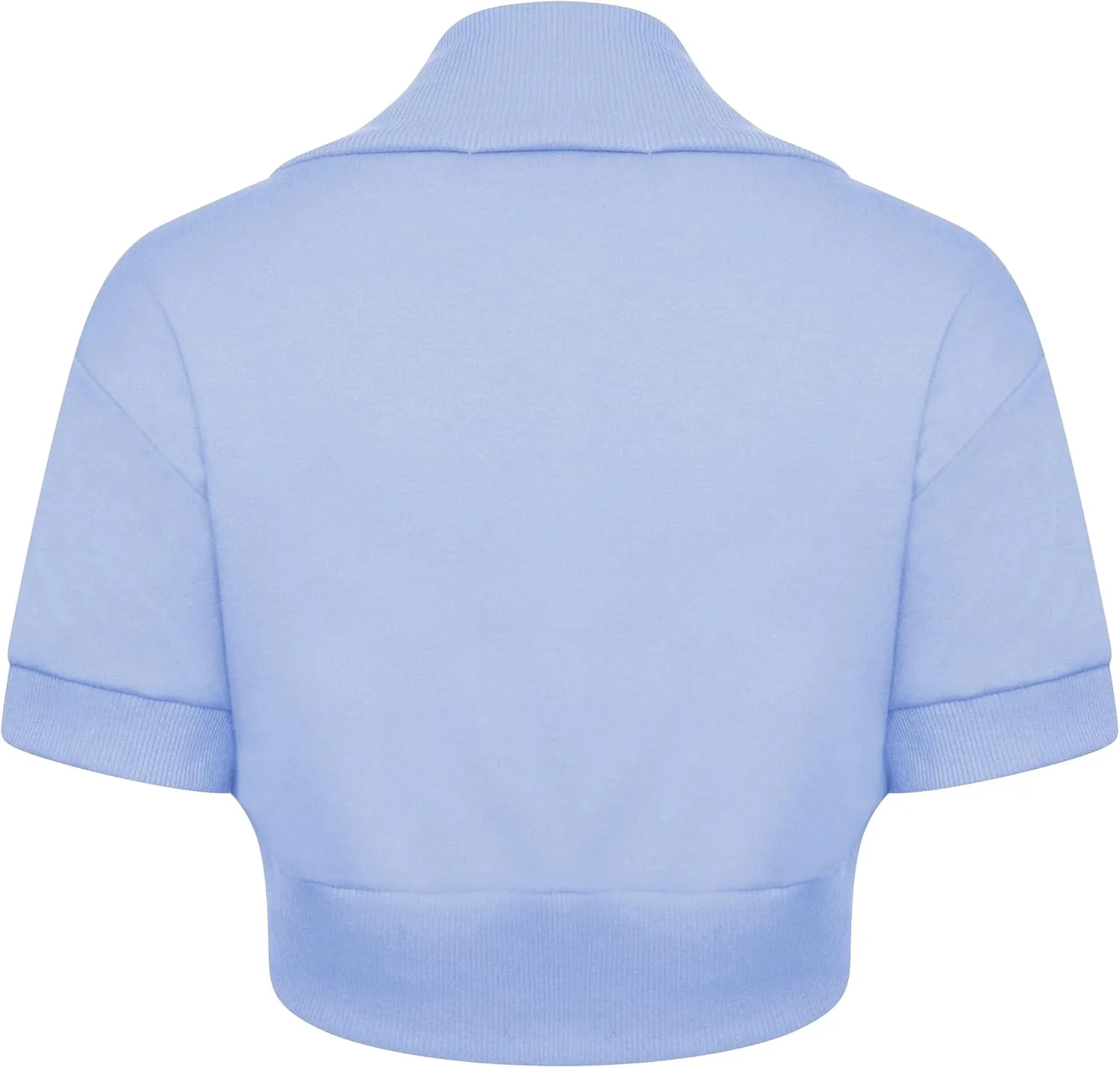Loxdonz Women's Short Sleeve Shrug Open Front Cotton Cropped Cardigan Bolero Shrugs Jacket