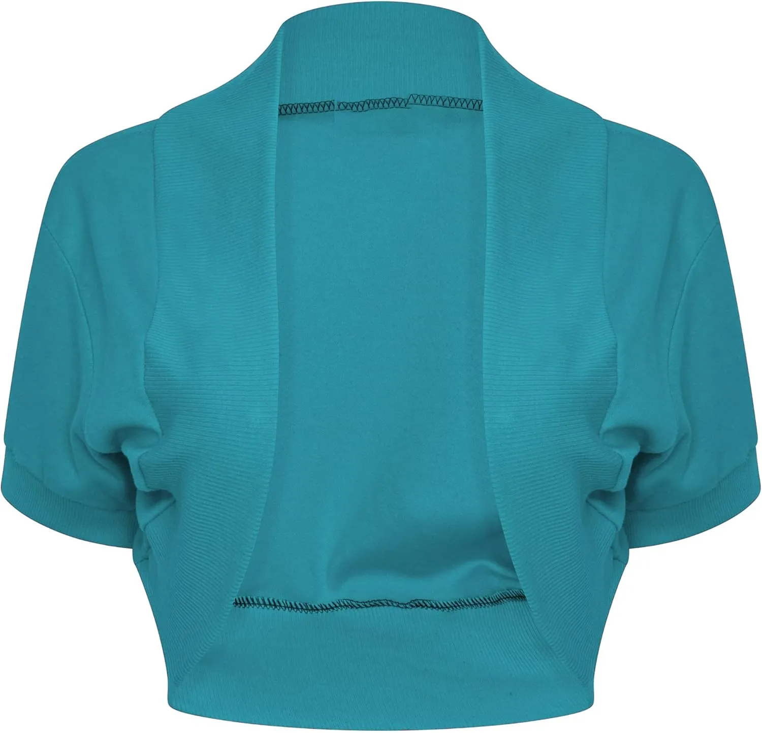 Loxdonz Women's Short Sleeve Shrug Open Front Cotton Cropped Cardigan Bolero Shrugs Jacket