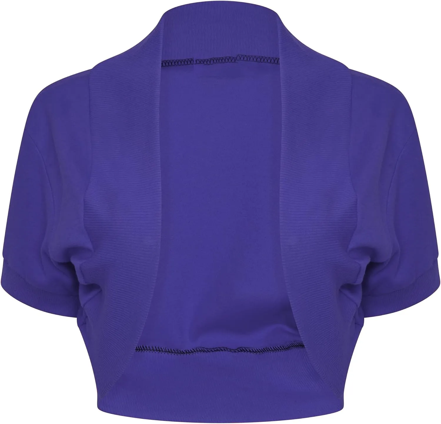 Loxdonz Women's Short Sleeve Shrug Open Front Cotton Cropped Cardigan Bolero Shrugs Jacket