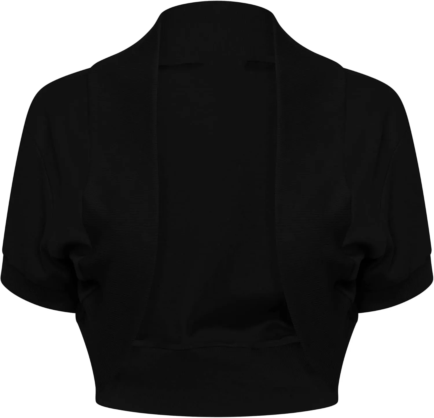 Loxdonz Women's Short Sleeve Shrug Open Front Cotton Cropped Cardigan Bolero Shrugs Jacket