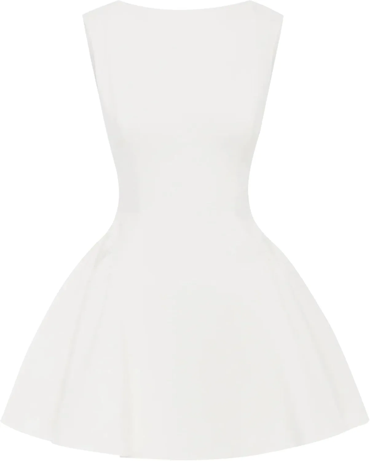 LuFeng Women's Sexy Backless Sleeveless Scoop Back Puffy Ruched A Line Tank Mini Dress Cocktail Formal Dress
