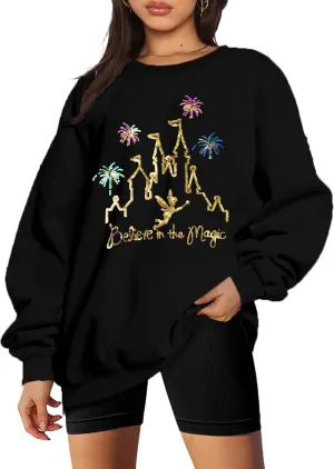 Magic Kingdom Sweatshirts for Women: Long Live All The Magic We Made Tshirt Magical Castle Vacation Pullover Top