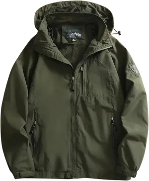 Men Lightweight Waterproof Jackets Running Travel Zip Hoodie 2024 Windbreaker with Hood Outdoor Raincoat for Hiking