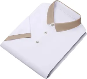 Men Solid Polo Shirt Summer Casual Short Sleeve Loose Moisture Wicking Quick-Dry Golf Shirt Tops