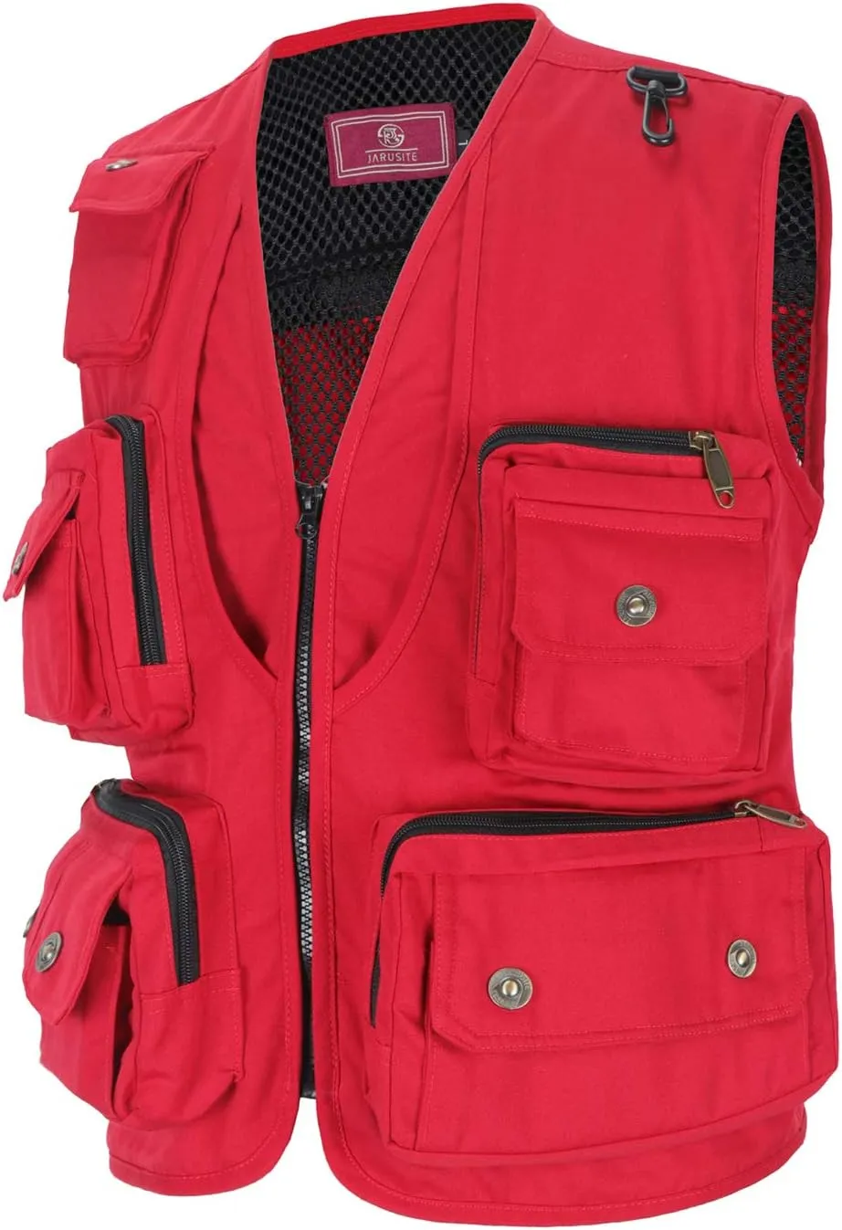 Men Utility Vest Cotton Work Safari Hiking Vest Outdoor Cargo Vest Multi Pockets Fishing Vest