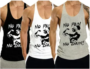 Mens 3 Pack Tank Tops Workout Gym Muscle Shirt Y-Back Fitness Bodybuilding Sleeveless T Shirt