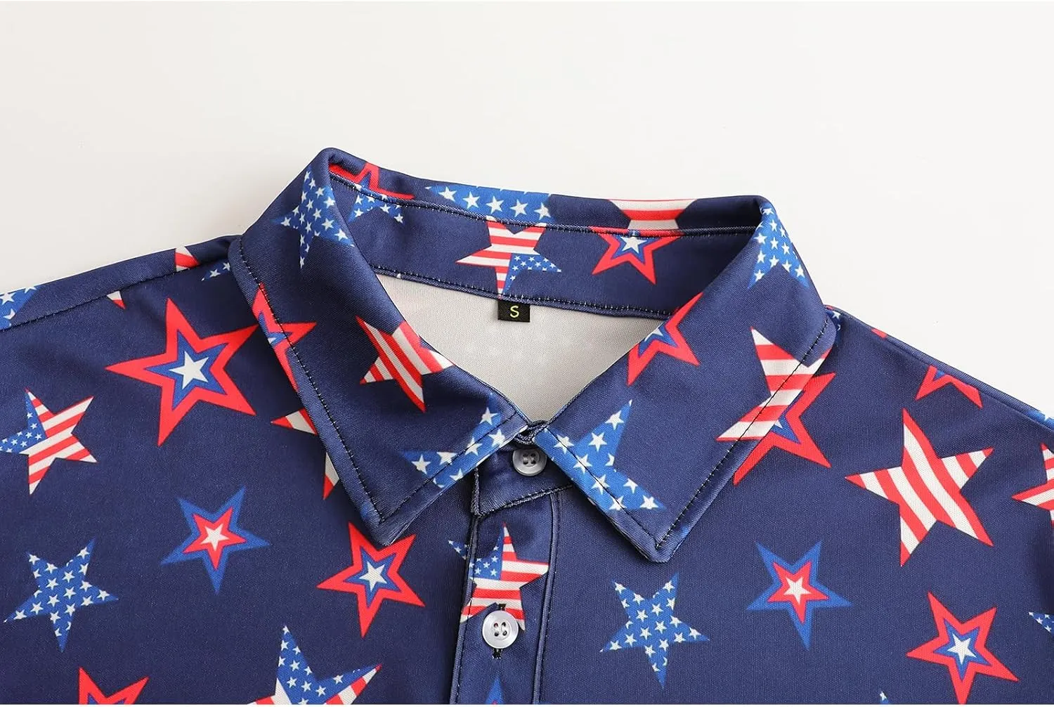 Men's American Flag Polo Shirt, USA Patriotic Short Sleeve Dri-Fit Quick-Dry Golf Shirt