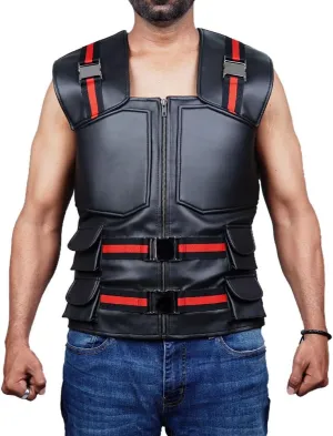 Mens Blade Trinity Stylish Wesley Snipes Cosplay Wear Costume Faux Leather Combat-Vest Halloween Costumes