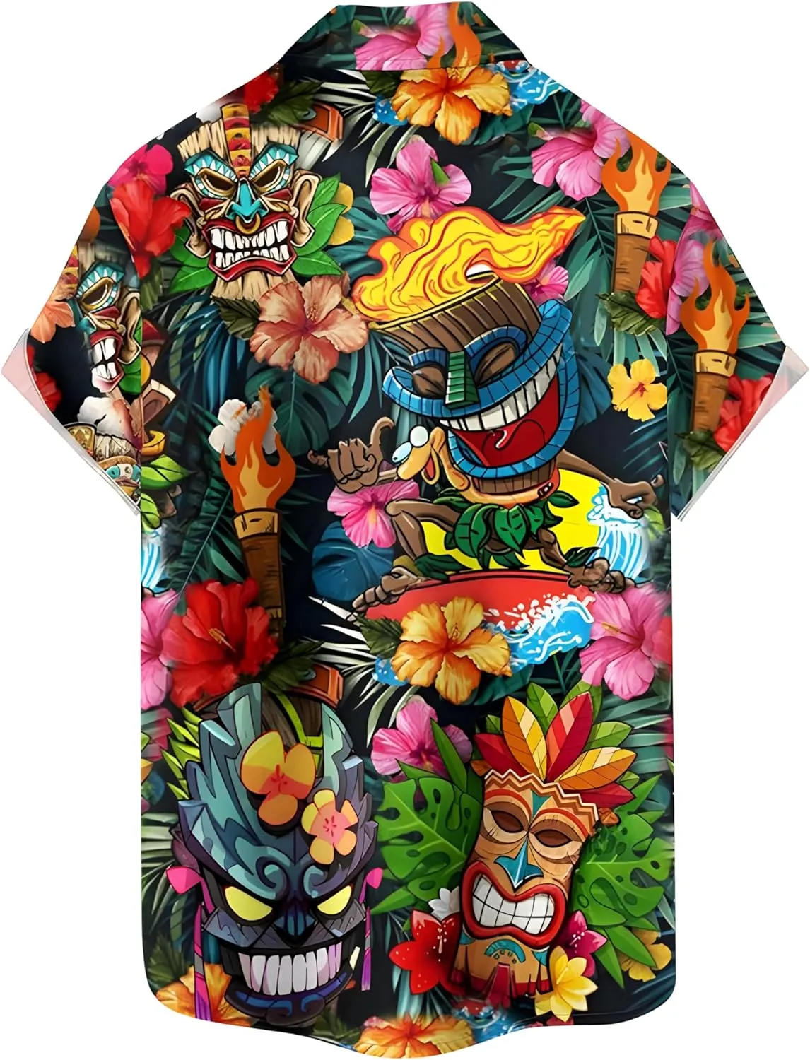 Mens Button Down Short Sleeve Shirt Shirt Collar Abstract Printed Shirts Casual Beach Tops