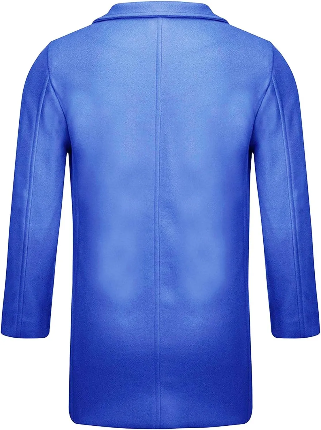 Men's Casual Color Block Trench Coat Slim Fit Notched Collar Long Jacket Overcoat Single Breasted Peacoat wih Pocket