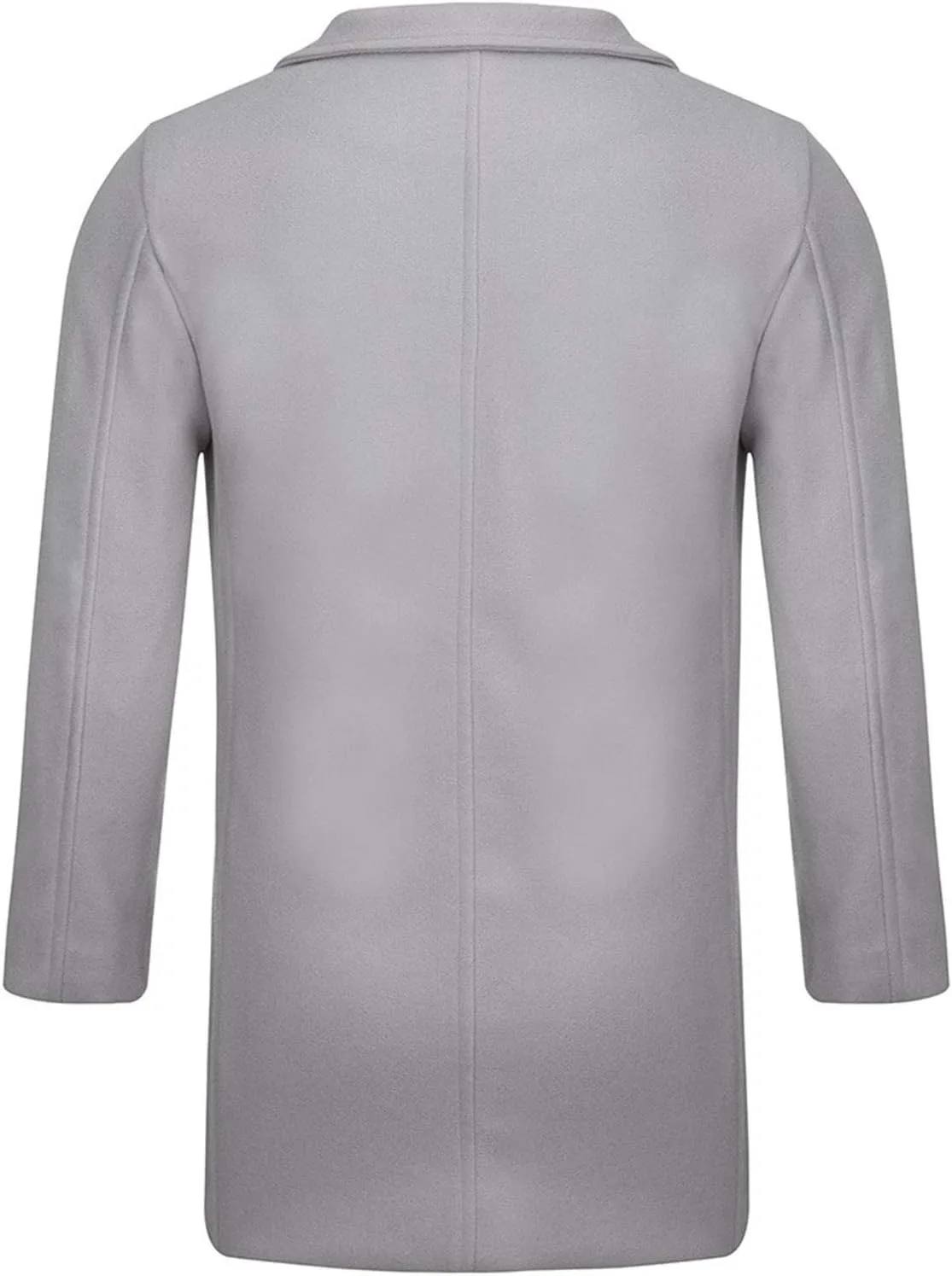 Men's Casual Color Block Trench Coat Slim Fit Notched Collar Long Jacket Overcoat Single Breasted Peacoat wih Pocket